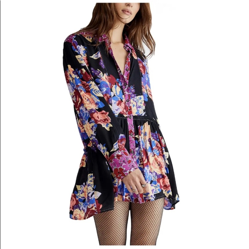 NWOT Free People Brunch a Bunch Tunic Shirt Large